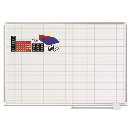 ESBVCMA0592830A - Grid Planning Board W- Accessories, 1 X 2 Grid, 48 X 36, White-silver