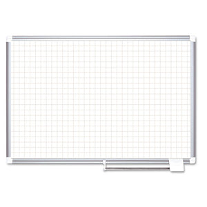 ESBVCMA2747830 - Grid Planning Board, 1" Grid, 72 X 48, White-silver