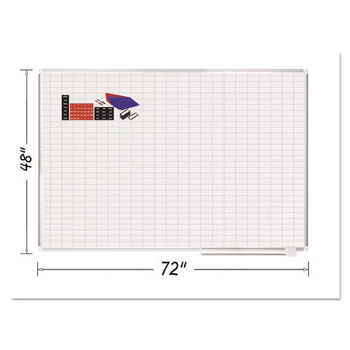 ESBVCMA2792830A - Grid Planning Board W- Accessories, 1 X 2 Grid, 72 X 48, White-silver