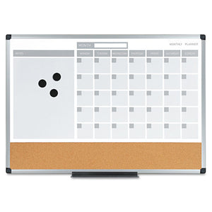 ESBVCMB3507186 - 3-In-1 Calendar Planner Dry Erase Board, 24 X 18, Aluminum Frame