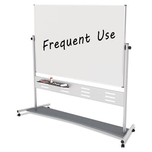 ESBVCQR5507 - Magnetic Reversible Mobile Easel, 70 4-5w X 47 1-5h, 80"h, White-silver