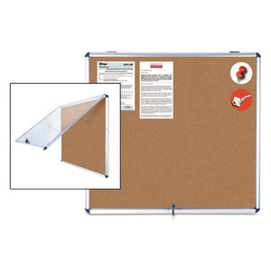 ESBVCVT380101150 - Slim-Line Enclosed Cork Bulletin Board, 47 X 38, Aluminum Case