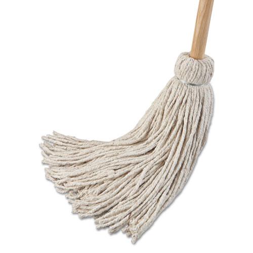 ESBWK124C - Deck Mop; 54" Wooden Handle, 24oz Cotton Fiber Head, 6-pack