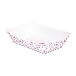 ESBWK30LAG025 - Paper Food Baskets, 1-4 Lb Capacity, Red-white, 1000-carton