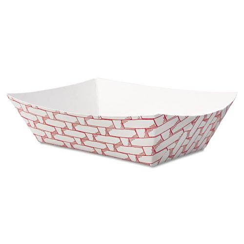ESBWK30LAG050 - Paper Food Baskets, 1-2 Lb Capacity, Red-white, 1000-carton