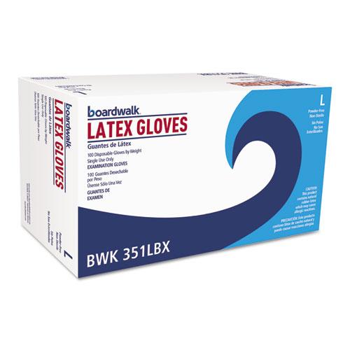 ESBWK351LCT - Powder-Free Latex Exam Gloves, Large, Natural, 4 4-5 Mil, 1000-carton