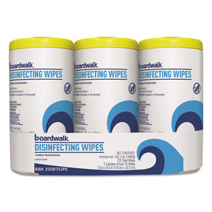 Disinfecting Wipes, 8 X 7, Lemon Scent, 75-canister, 3 Canisters-pack