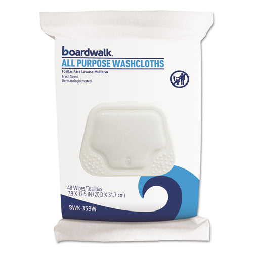 ESBWK459WPK - Premoistened Personal Washcloths, 12 1-2 X 7 9-10, Fresh Scent, 48-pack