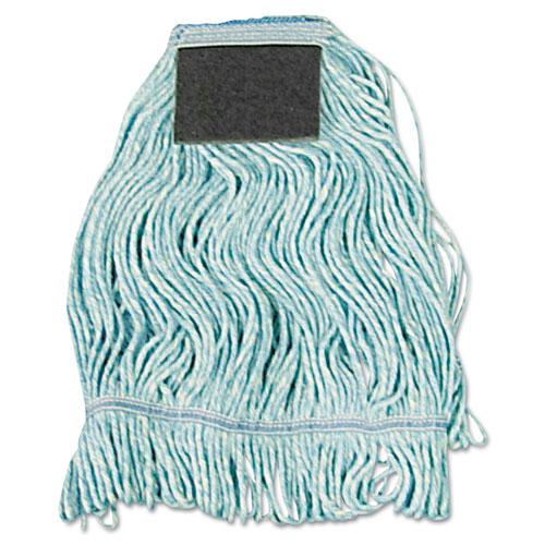 ESBWK902BL - Mop Head, Loop-End, Cotton With Scrub Pad, Medium, 12-carton