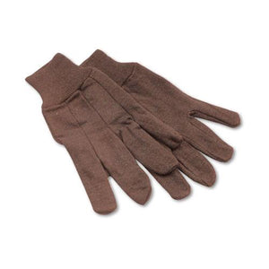 ESBWK9 - Jersey Knit Wrist Clute Gloves, One Size Fits Most, Brown, 12 Pairs