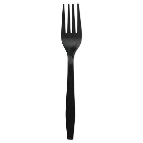 ESBWKFORKHWPPBLA - Heavyweight Polypropylene Cutlery, Fork, Black, 1000-carton