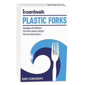 ESBWKFORKMWPSBX - Mediumweight Polystyrene Cutlery, Fork, White, 100-box