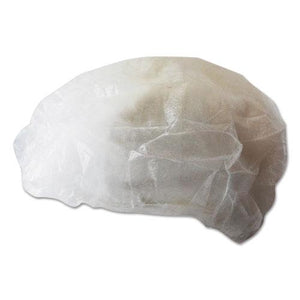 ESBWKH42M - Disposable Bouffant Caps, White, Medium, 100-pack