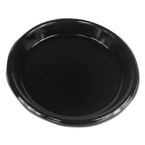 ESBWKPLHIPS10BL - Hi-Impact Plastic Dinnerware, Plate, 10" Diameter, Black, 500-carton
