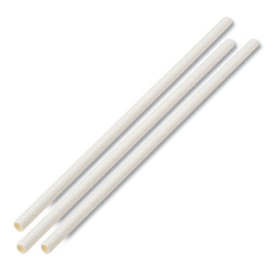 ESBWKPPRSTRWUW - UNWRAPPED PAPER STRAWS, 7 3-4" X 1-4" WHITE, 4800-CARTON