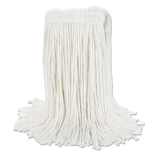 ESBWKRM03024S - Banded Rayon Cut-End Mop Heads, White, 24 Oz, 1 1-4" Headband, 12-carton