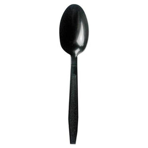 ESBWKTEAHWPPBLA - Heavyweight Polypropylene Cutlery, Teaspoon, Black, 1000-carton