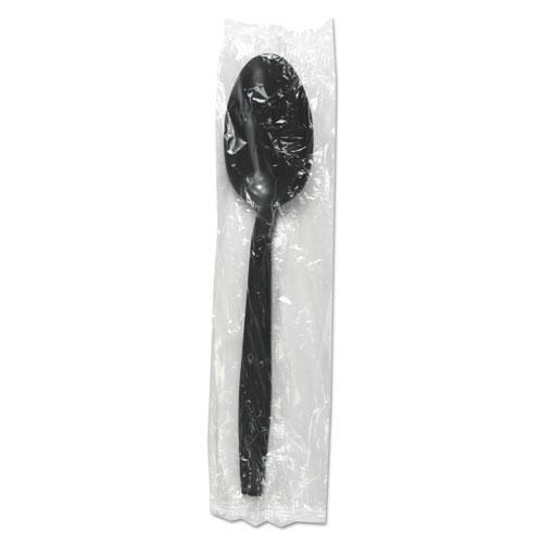 ESBWKTSHWPPBIW - Heavyweight Wrapped Polypropylene Cutlery, Teaspoon, Black, 1000-carton