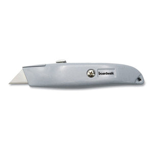 ESBWKUKNIFE45 - RETRACTABLE METAL UTILITY KNIFE, RETRACTABLE, STRAIGHT-EDGED, GRAY