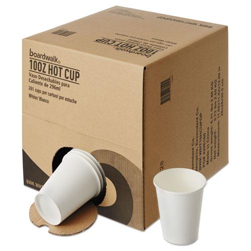 ESBWKWHT10HCUPOP - Convenience Pack Paper Hot Cups, 10 Oz, White, 261-carton