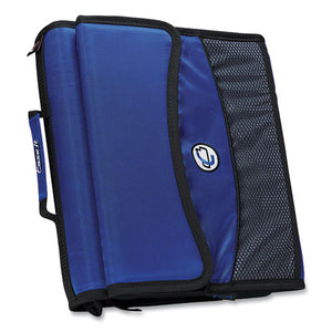 Sidekick Zipper Binder With Removable Expanding File, 3 Rings, 2" Capacity, 11 X 8.5, Blue-black Accents
