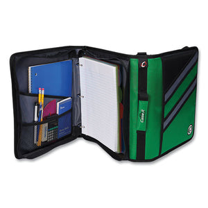 Z-system 2-in-1 Zipper Binder, 3 Rings (x2), 1.5" Capacity (x2), 11 X 8.5, Blue-black Accents