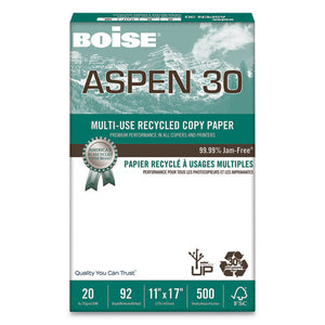 ESCAS054907 - Aspen 30% Recycled Multi-Use Paper, 92 Bright, 20lb, 11 X 17, White, 2500-ct