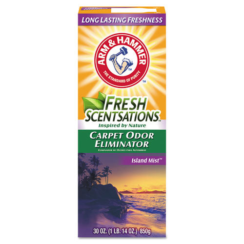 ESCDC3320011535EA - Fresh Scentsations Carpet Odor Eliminator, Island Mist, 30 Oz Box