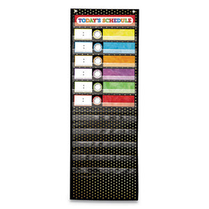 ESCDP158041 - DELUXE SCHEDULING POCKET CHART, 12 POCKETS, 13W X 36H, BLACK