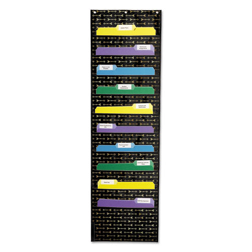 ESCDP158042 - STORAGE POCKET CHART, 10 POCKETS, 14 X 47, BLACK