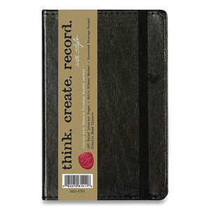 Bonded Leather Journal, Black Cover, 3.56 X 5.5, 192 Ivory Pages