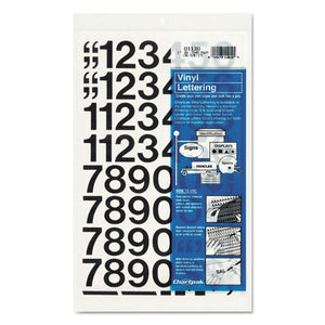 ESCHA01130 - Press-On Vinyl Numbers, Self Adhesive, Black, 1"h, 44-pack