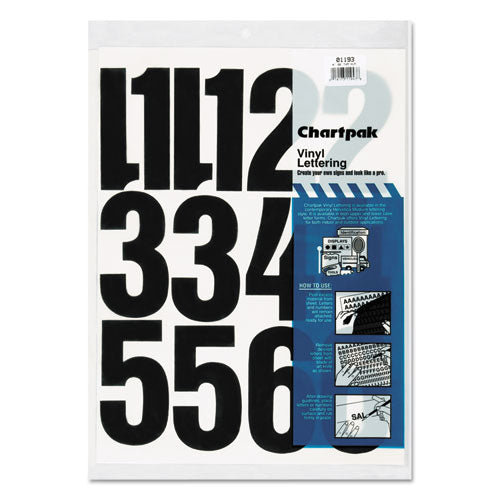 ESCHA01193 - Press-On Vinyl Numbers, Self Adhesive, Black, 4"h, 23-pack