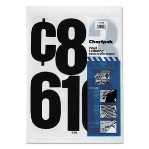 ESCHA01198 - Press-On Vinyl Numbers, Self Adhesive, Black, 6"h, 21-pack