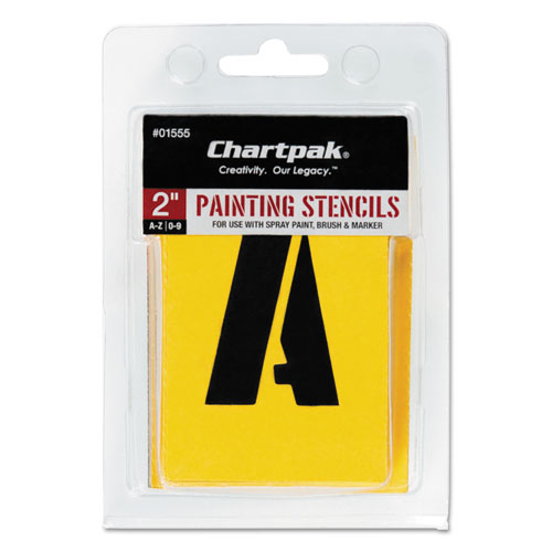 ESCHA01555 - Painting Stencil Set, A-Z Set-0-9, Manila, 35-set