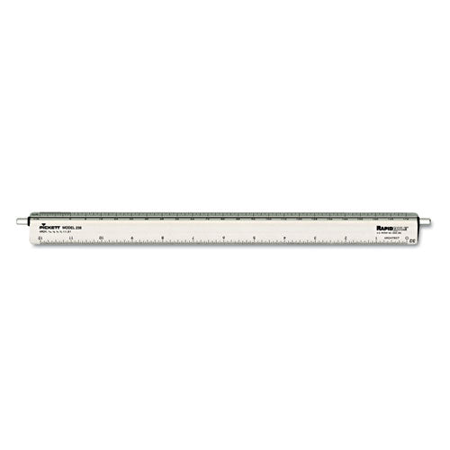 ESCHA238 - Adjustable Triangular Scale Aluminum Architects Ruler, 12", Silver