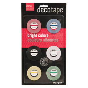 ESCHADEC001 - Deco Bright Decorative Tape, 1-8" X 324", Red-black-blue-green-yellow, 6-pack