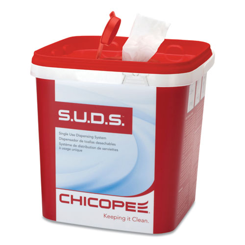 S.u.d.s Bucket With Lid, 7.5 X 7.5 X 8, Red-white, 6-carton