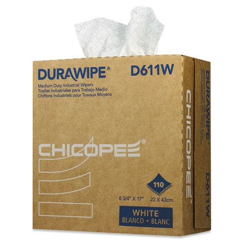 ESCHID611W - Durawipe Medium-Duty Industrial Wipers, 8.8 X 17, White, 110-box, 12 Box-carton