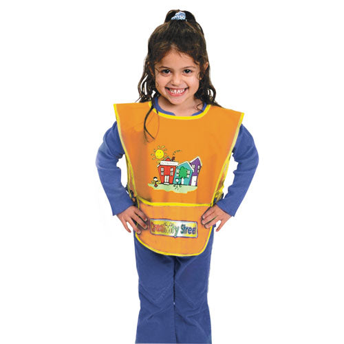 ESCKC5207 - Kraft Artist Smock, Fits Kids Ages 3-8, Vinyl, One Size Fits All, Bright Colors
