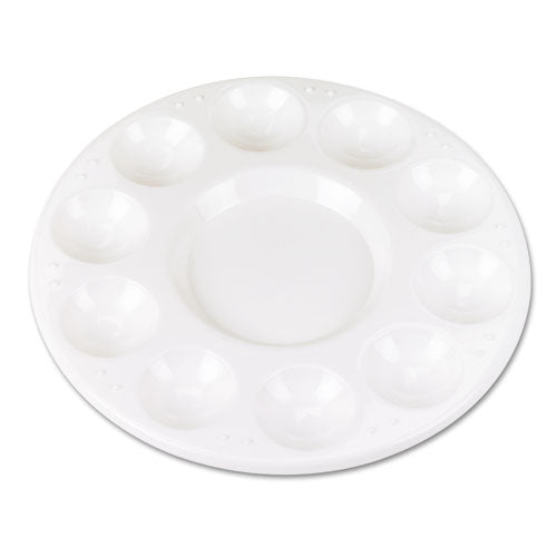 ESCKC5924 - Round Plastic Paint Trays For Classroom, White, 10-pack