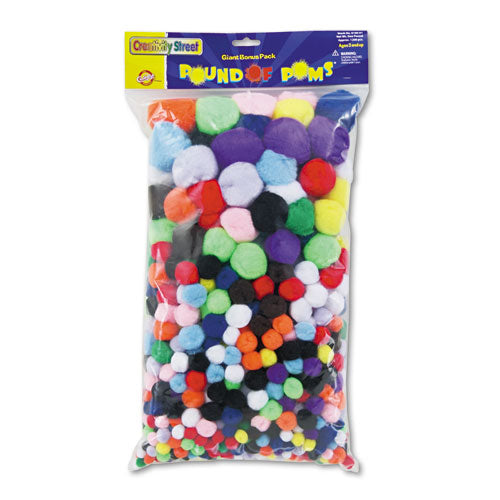 ESCKC818001 - Pound Of Poms Giant Bonus Pack, Assorted Colors, 1 Lb-pack