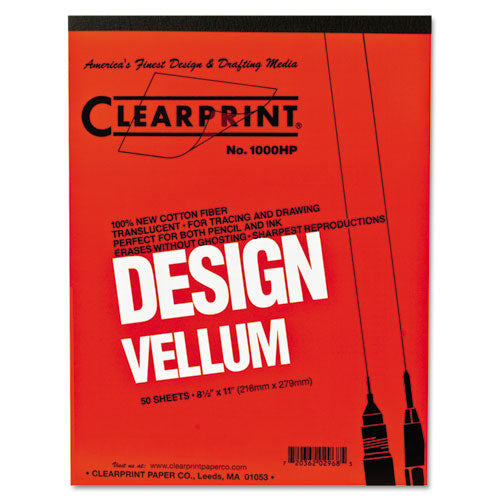 ESCLE10001410 - Design Vellum Paper, 16lb, White, 8-1-2 X 11, 50 Sheets-pad