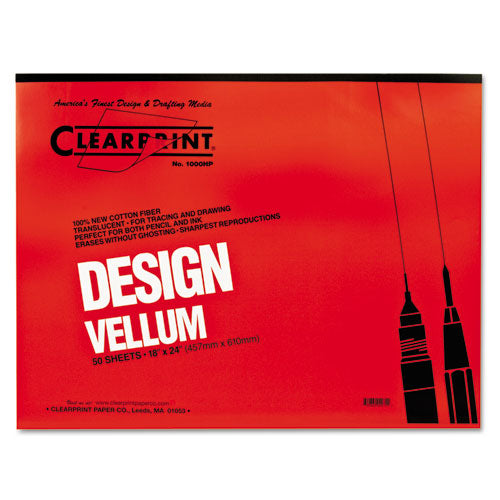 ESCLE10001422 - Design Vellum Paper, 16lb, White, 18 X 24, 50 Sheets-pad