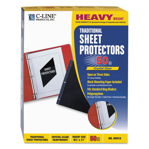 ESCLI00010 - Traditional Polypropylene Sheet Protector, Heavyweight, 11 X 8 1-2, 50-bx