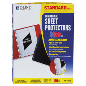 Traditional Polypropylene Sheet Protectors, Standard Weight, 11 X 8 1-2, 50-bx