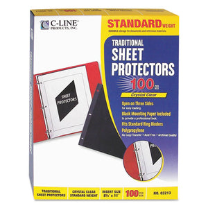 ESCLI03213 - Traditional Polypropylene Sheet Protector, Standard Weight, 11 X 8 1-2, 100-bx