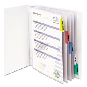 ESCLI05550 - Sheet Protectors With Index Tabs, Assorted Color Tabs, 2", 11 X 8 1-2, 5-st