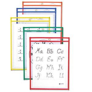 ESCLI40610 - Reusable Dry Erase Pockets, 9 X 12, Assorted Primary Colors, 10-pack
