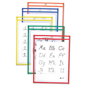 ESCLI40620 - Reusable Dry Erase Pockets, 9 X 12, Assorted Primary Colors, 25-box